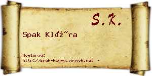 Spak Klára névjegykártya